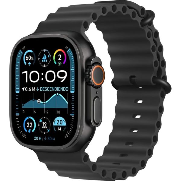 Apple Watch Ultra 2 (GPS + Cellular caja de titanio en negro y correa deportiva en color océano negro 49 mm MX4P3BE/A