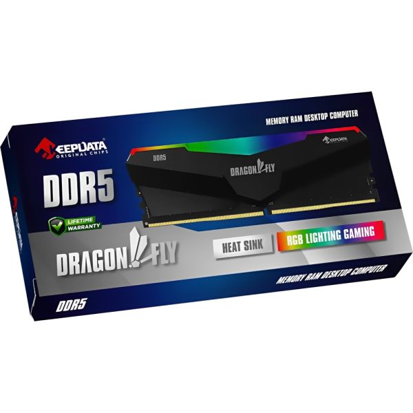 Memoria RAM DDR5 Keepdata 6000 MHz 16 GB DragonFly RGB - Negro (KDHRGB60C38B/16G)