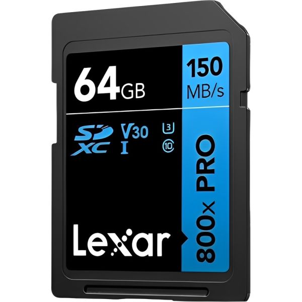 Memoria SD Lexar 800x PRO Blue High-Perfotmance 150 MB/s C10 U3 V30 64GB (LSD0800P064G-BNNNG)