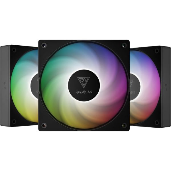Cooler Gamdias Notus M1-1203 ARGB para Gabinete - Negro 3 piezas