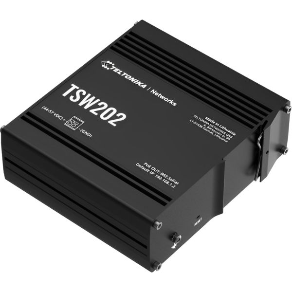 Router Industrial Teltonika TSW202 Gigabit/2SFP/POE+ - Negro