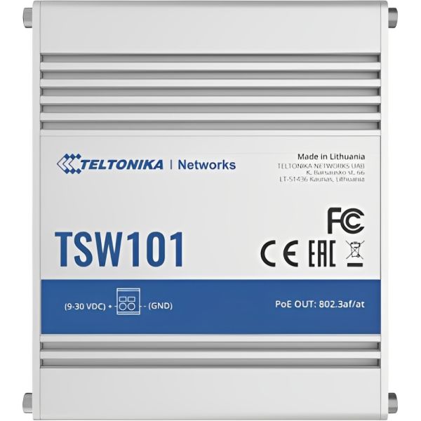 Switch Industrial Automotriz Teltonika TSW101 Gigabit/Poe+ - Blanco